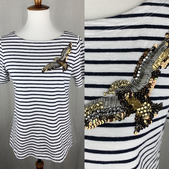J. Crew Tops - CCO $19 J. Crew | Embellished Boatneck Top